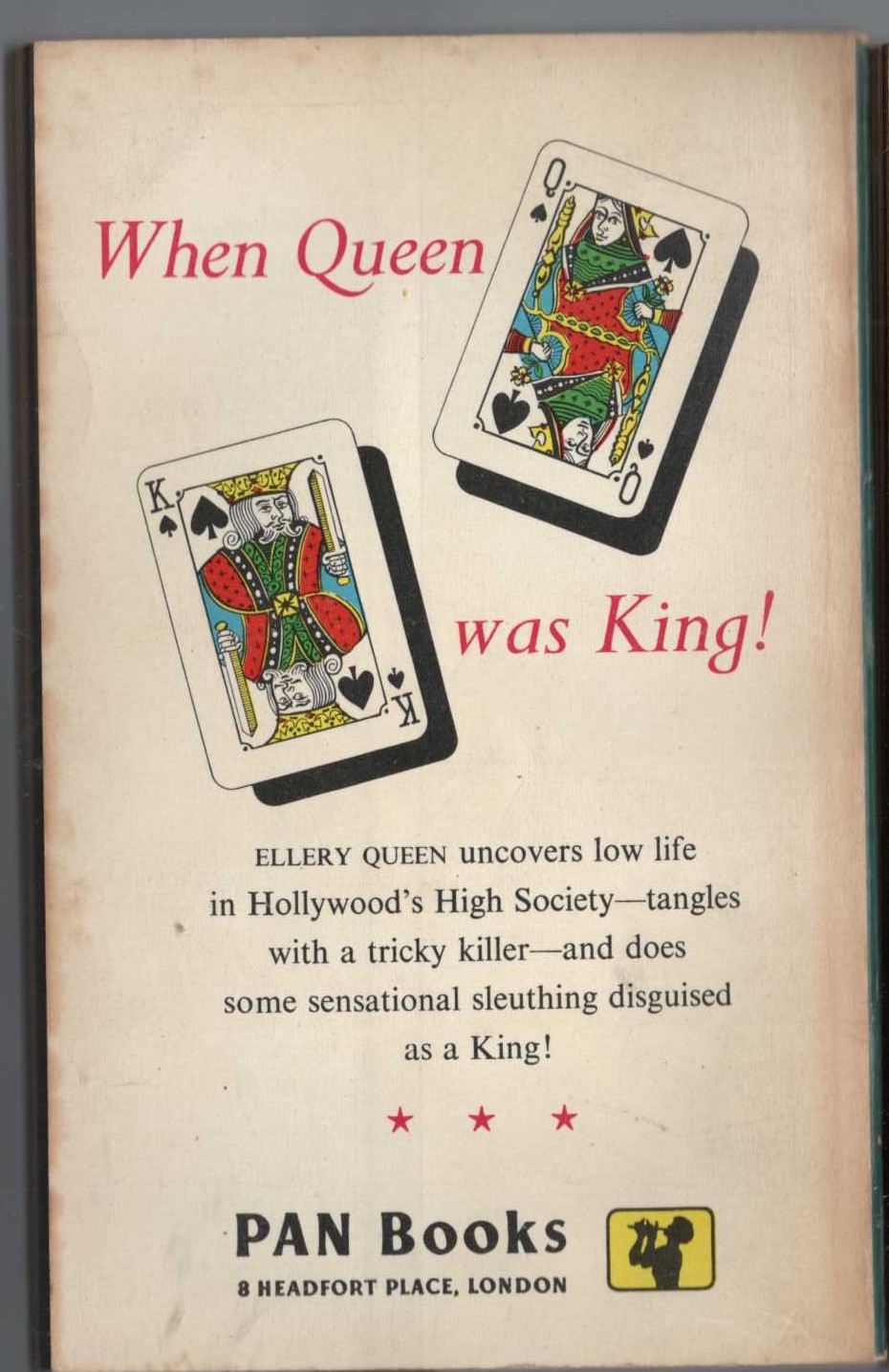 Ellery Queen  THE DEVIL TO PAY magnified rear book cover image