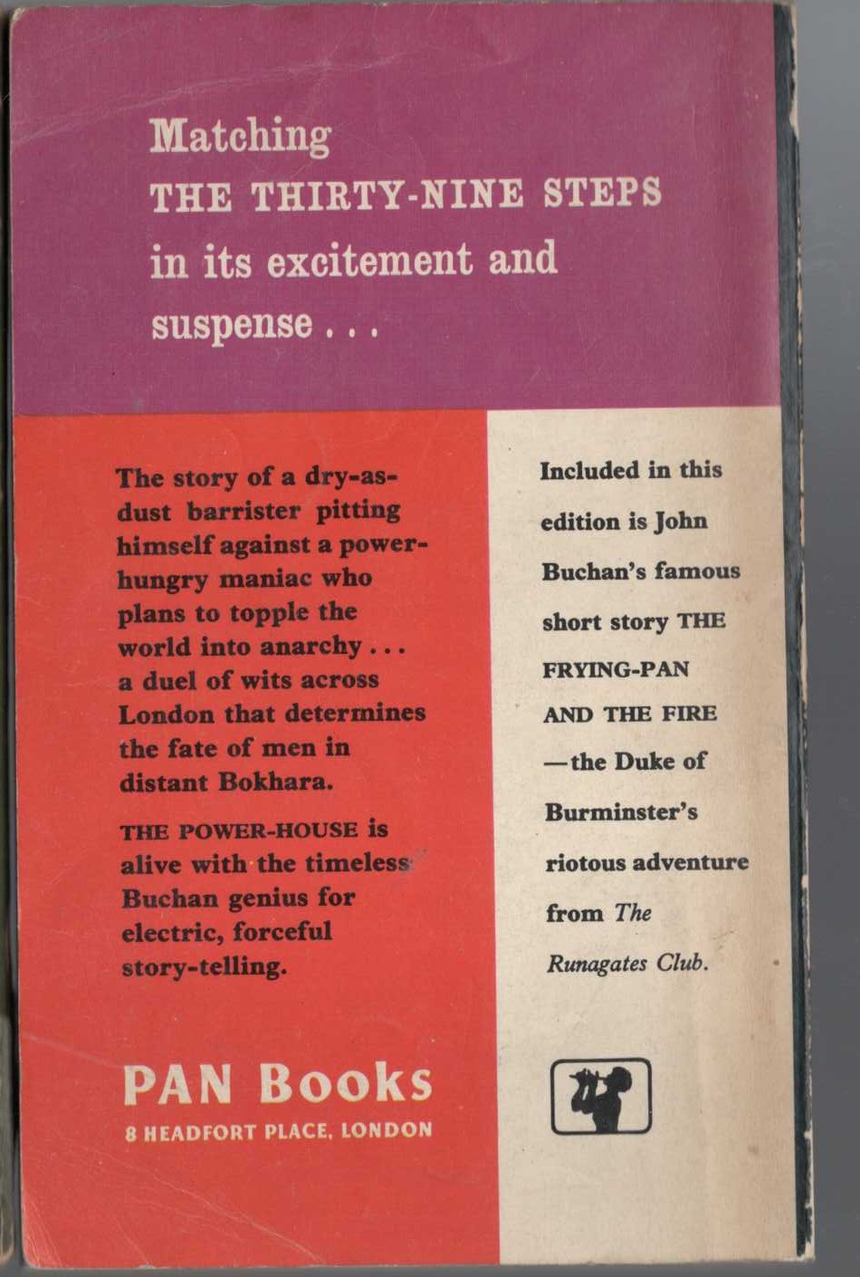 John Buchan  THE POWER-HOUSE magnified rear book cover image