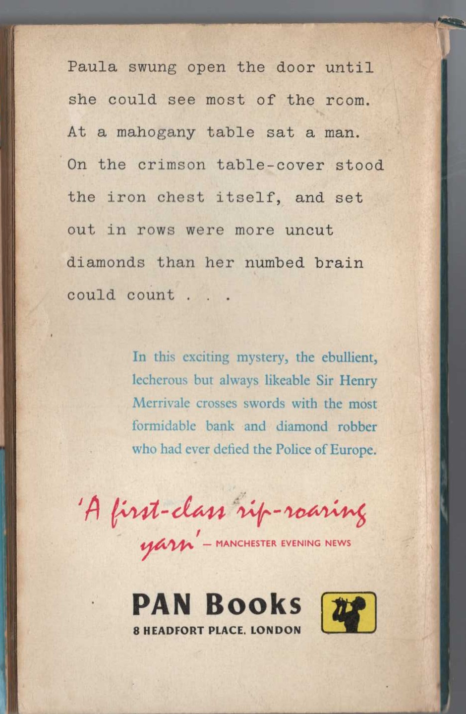 Carter Dickson  BEHIND THE CRIMSON BLIND magnified rear book cover image