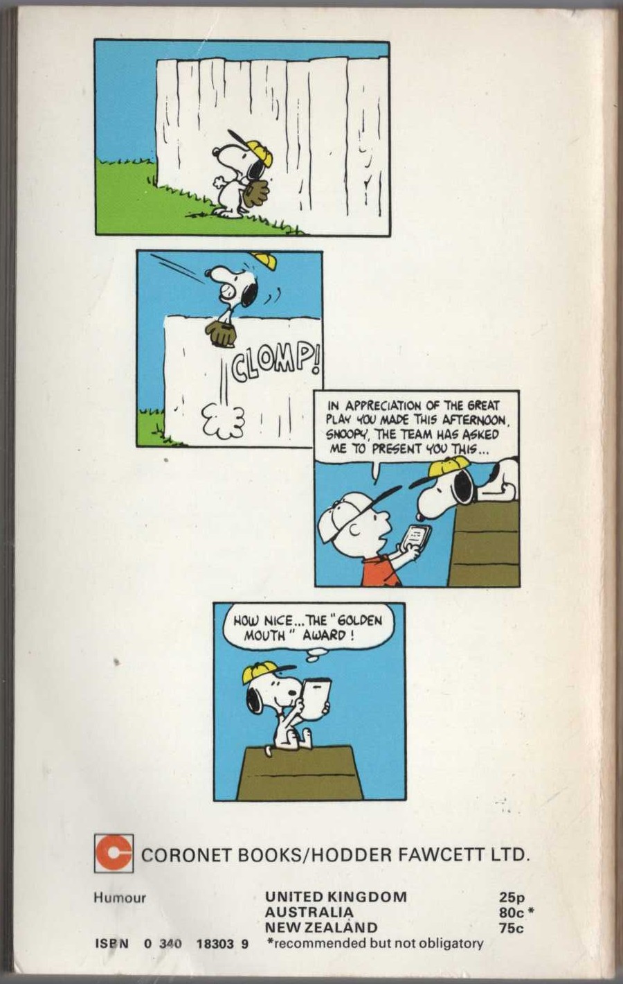 Charles M. Schulz  THERE'S NO ONE LIKE YOU, SNOOPY magnified rear book cover image