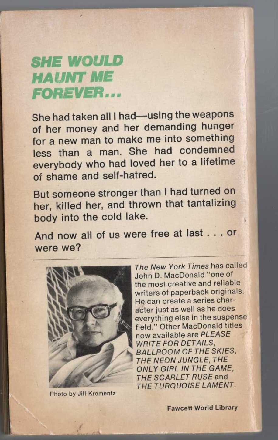 John D. MacDonald  ALL THESE CONDEMNED magnified rear book cover image