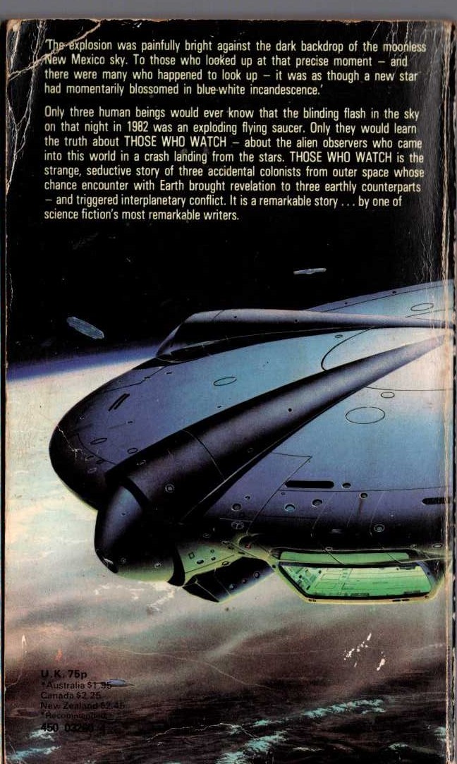 Robert Silverberg  THOSE WHO WATCH magnified rear book cover image