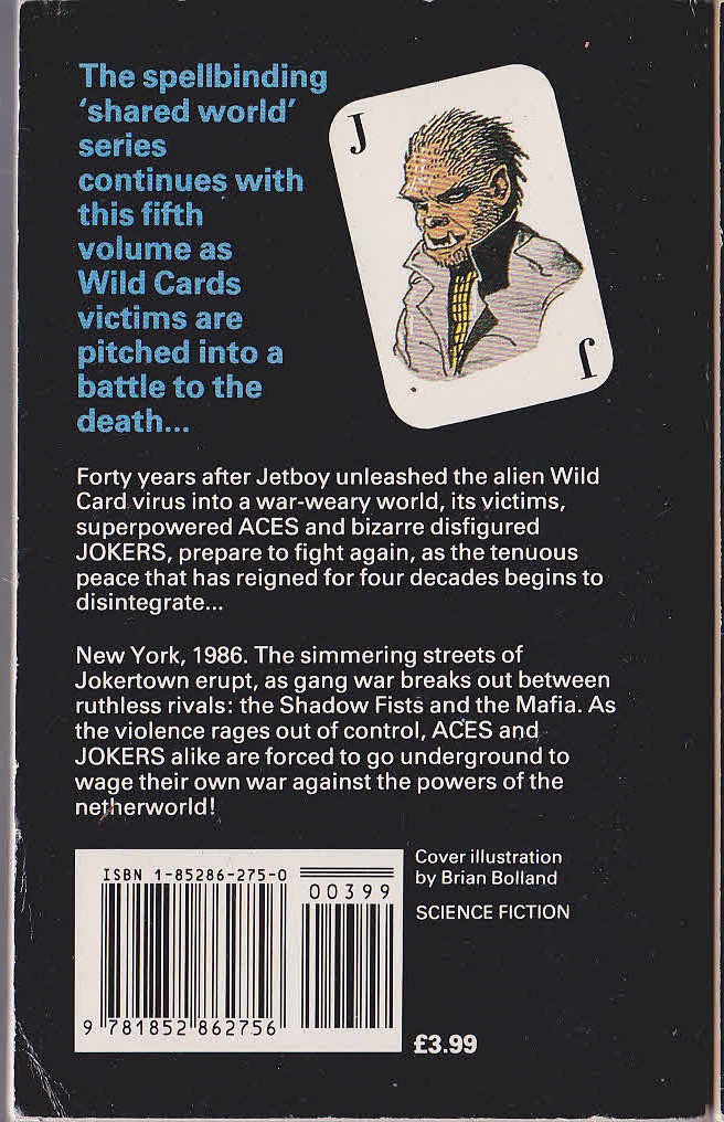 George R.R. Martin (edits) WILD CARDS VOLUME 5: DOWN & DIRTY magnified rear book cover image