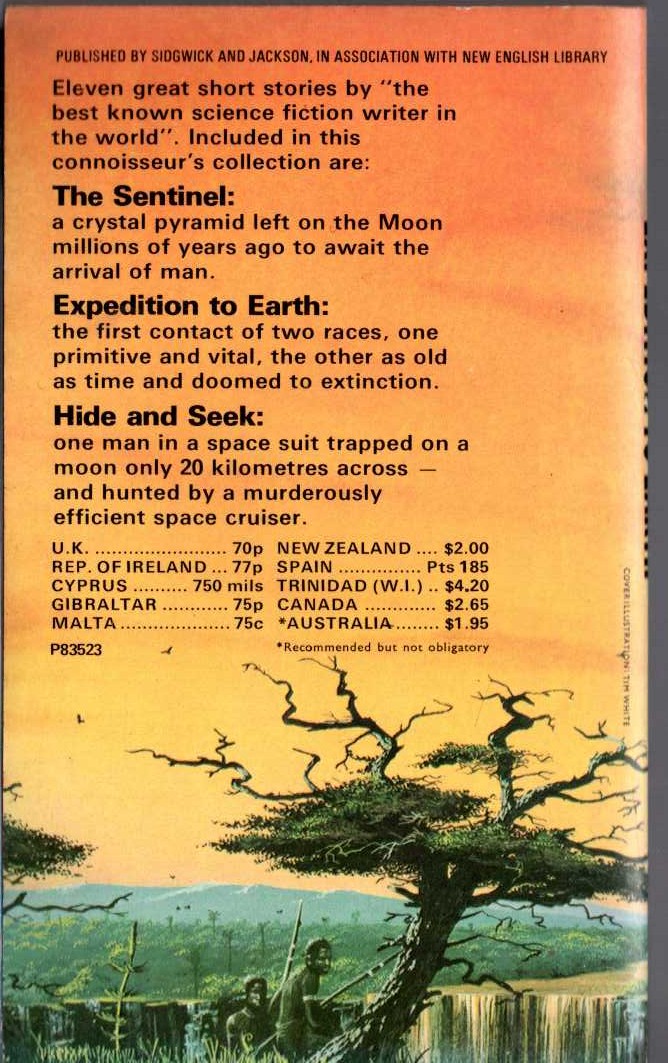 Arthur C. Clarke  EXPEDITION TO EARTH magnified rear book cover image