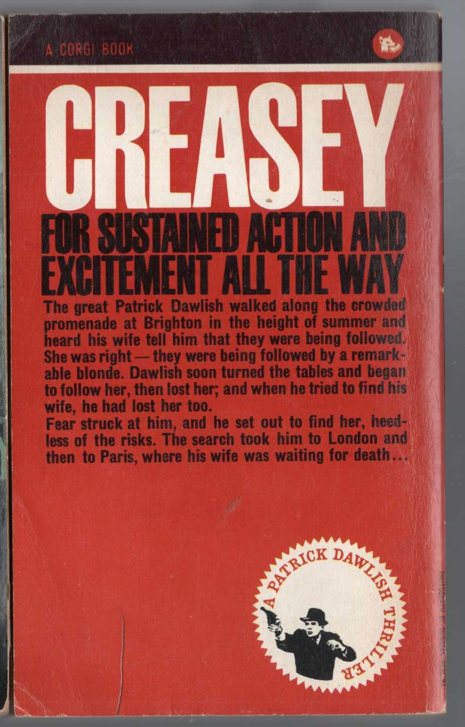 Gordon Ashe  WAIT FOR DEATH magnified rear book cover image