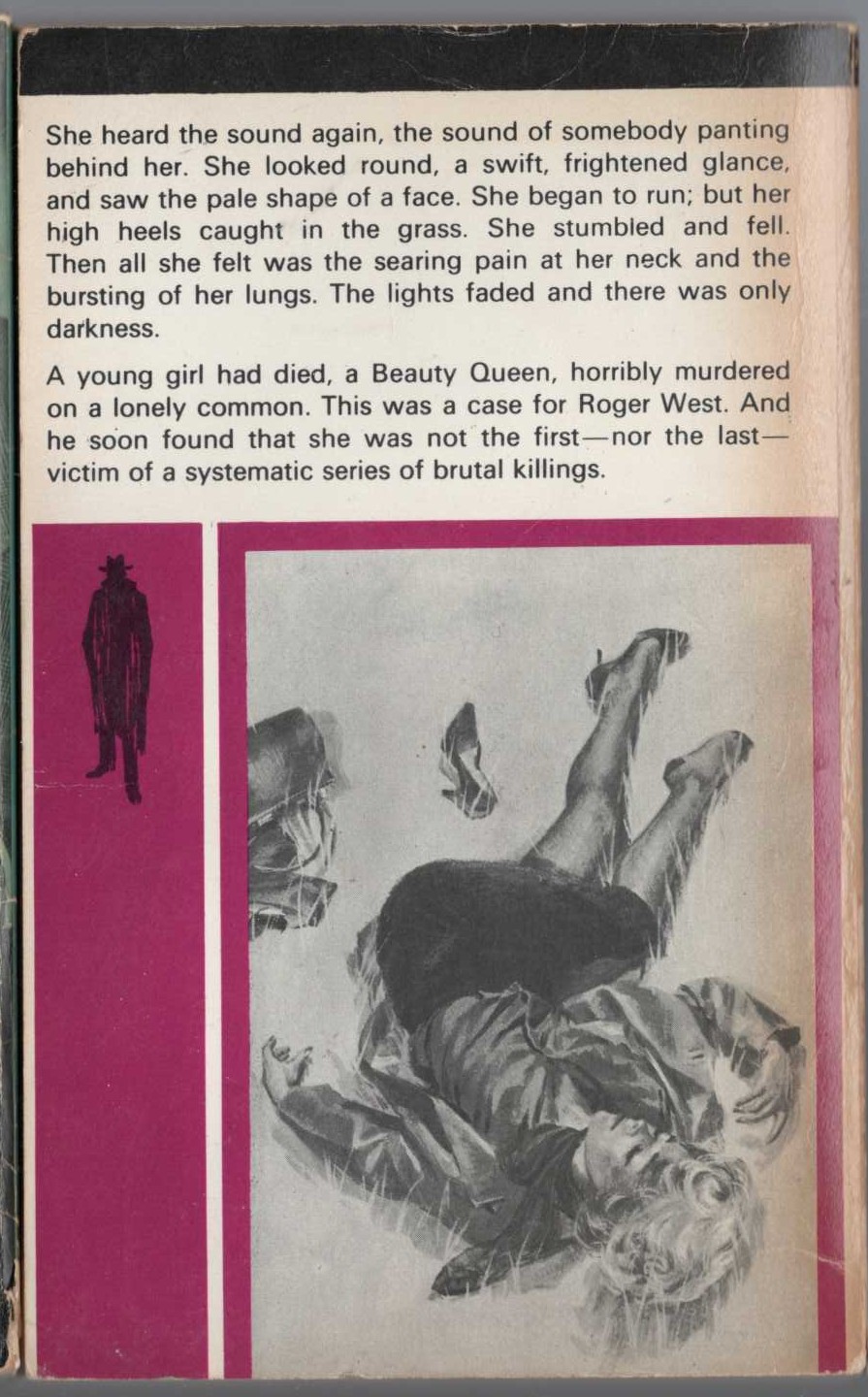 John Creasey  A BEAUTY FOR INSPECTOR WEST magnified rear book cover image