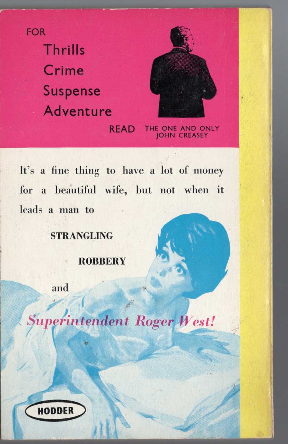 John Creasey  THE SCENE OF THE CRIME (Roger West) magnified rear book cover image