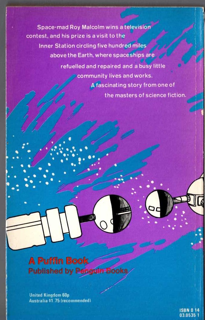 Arthur C. Clarke  ISLANDS IN THE SKY magnified rear book cover image