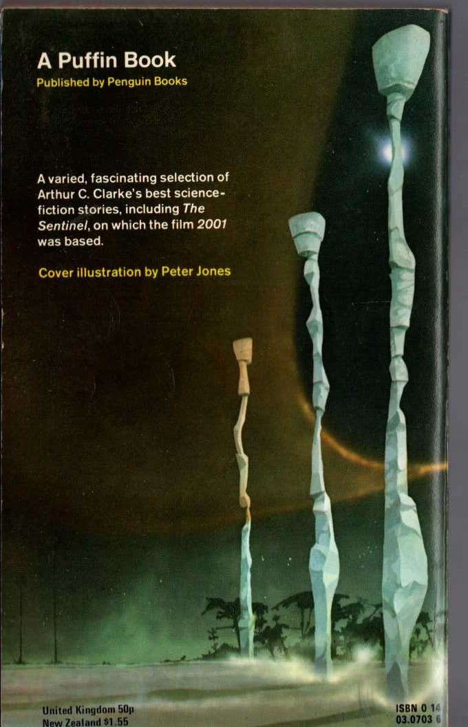 Arthur C. Clarke  OF TIME AND STARS magnified rear book cover image