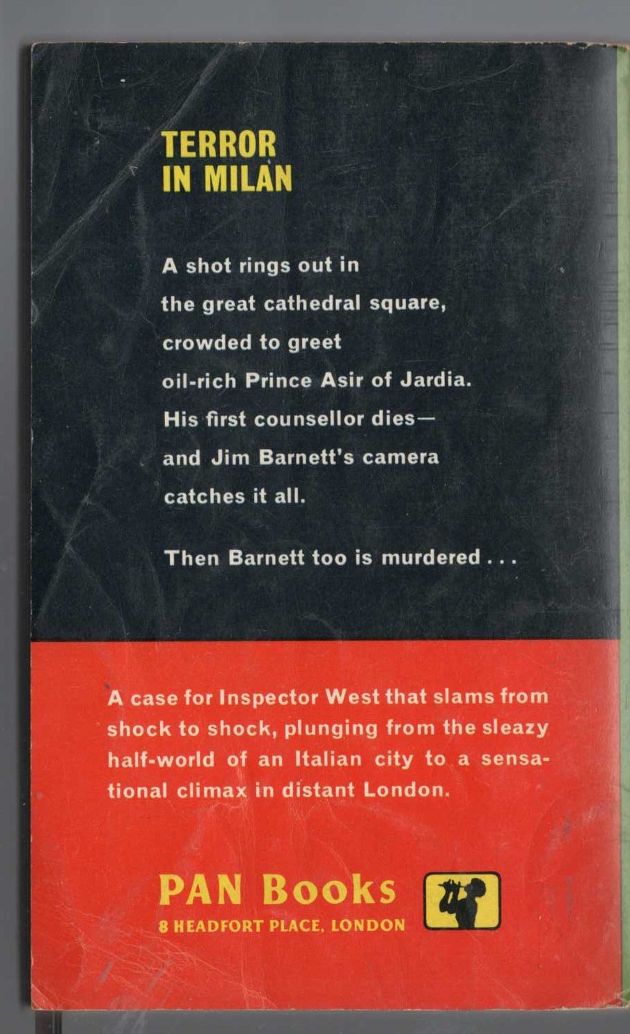 John Creasey  A PRINCE FOR INSPECTOR WEST magnified rear book cover image