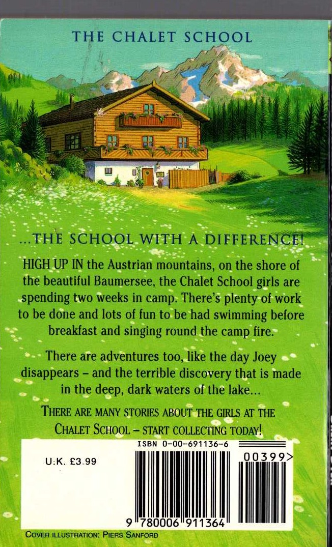 Elinor M. Brent-Dyer  THE CHALET GIRLS IN CAMP magnified rear book cover image