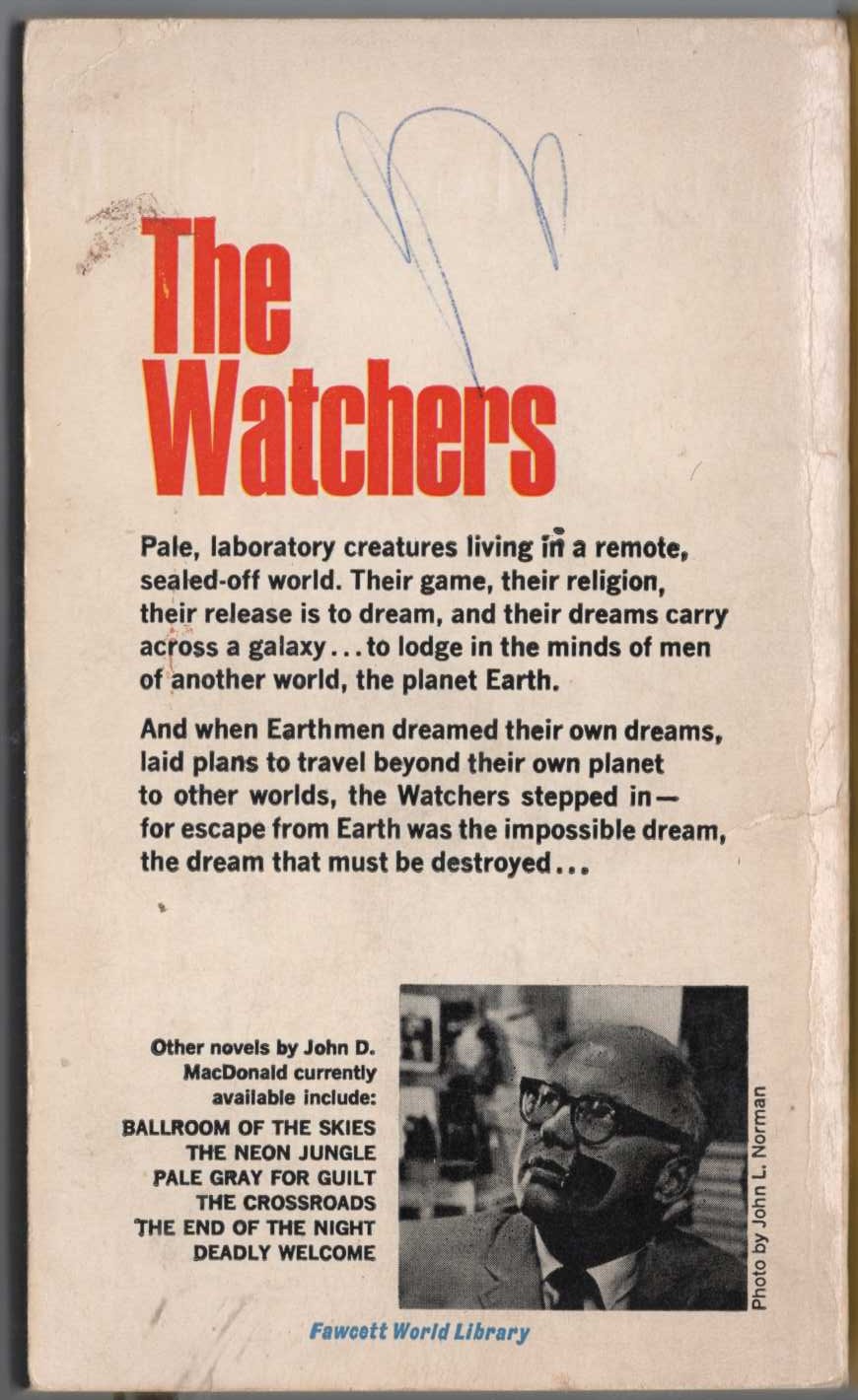 John D. MacDonald  WINE OF THE DREAMERS magnified rear book cover image
