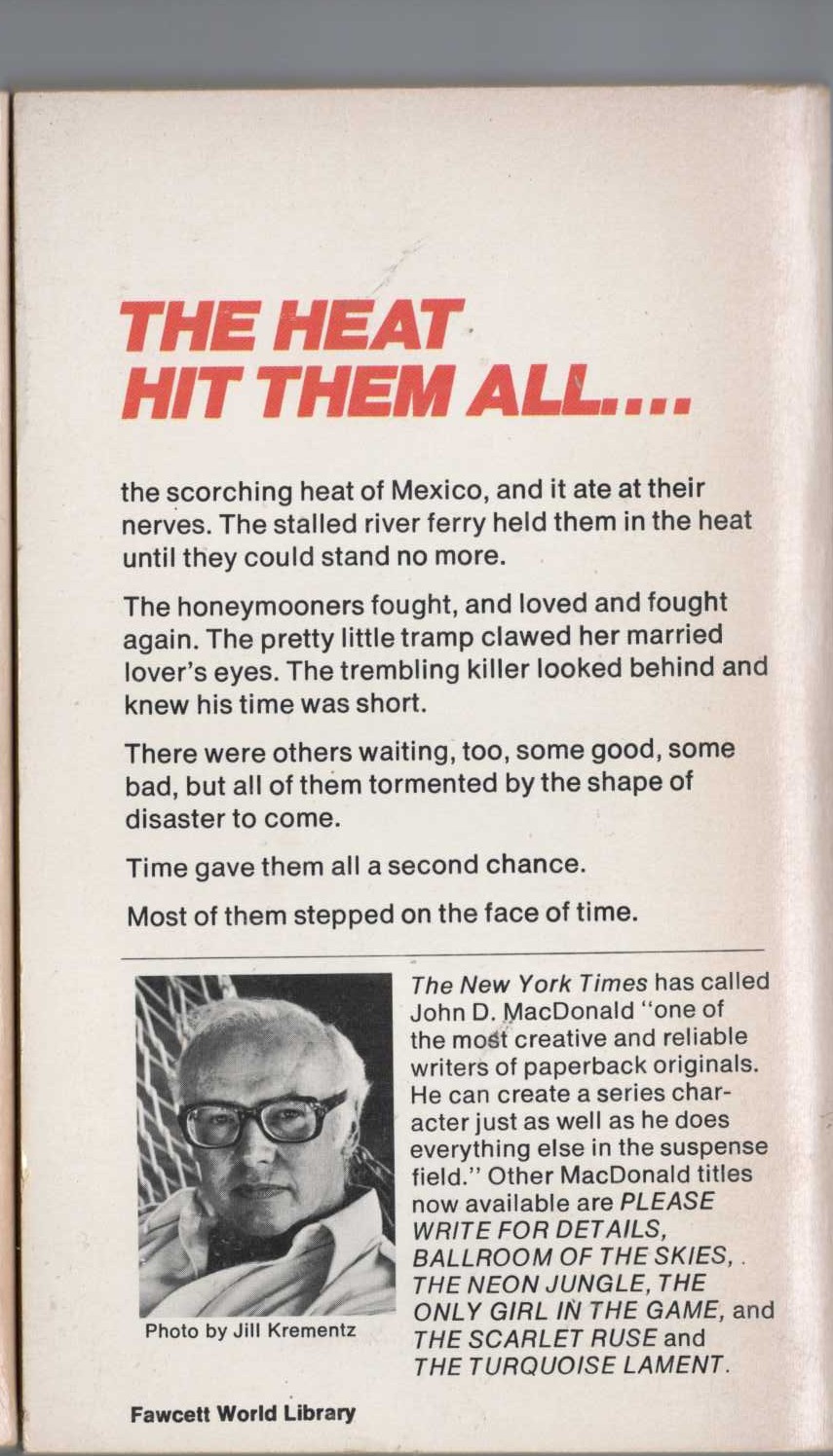 John D. MacDonald  THE DAMNED magnified rear book cover image