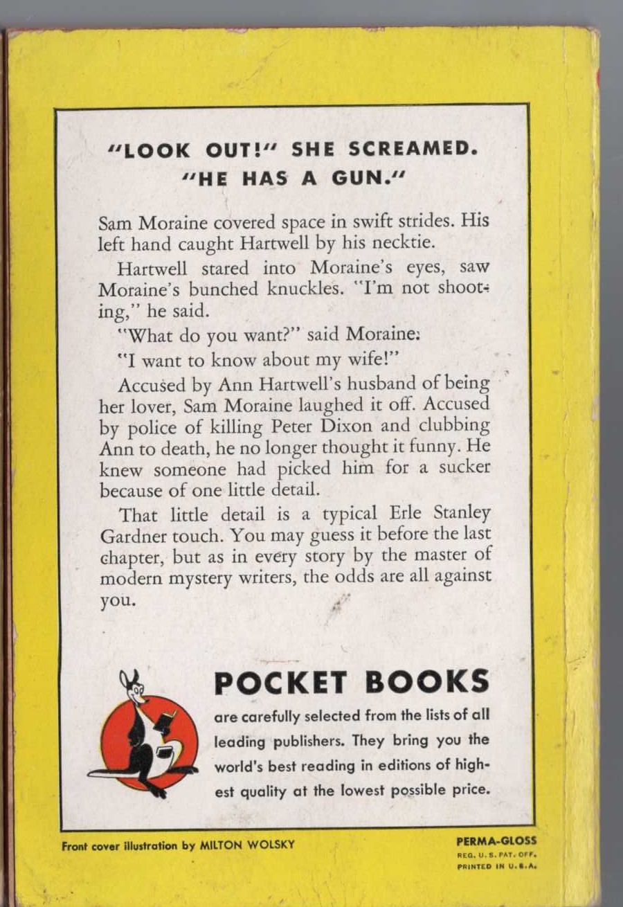 Erle Stanley Gardner  THIS IS MURDER magnified rear book cover image