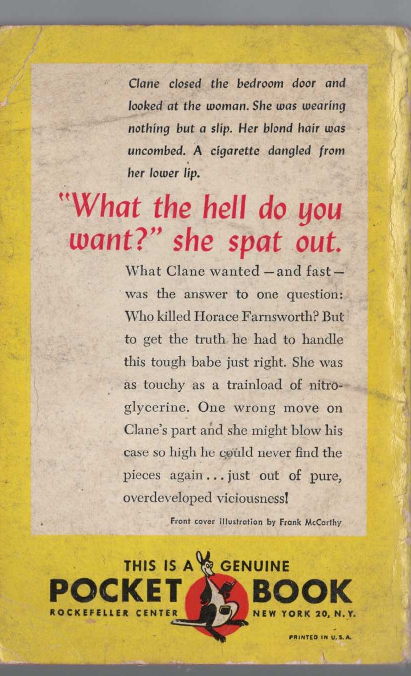 Erle Stanley Gardner  THE CASE OF THE BACKWARD MULE magnified rear book cover image