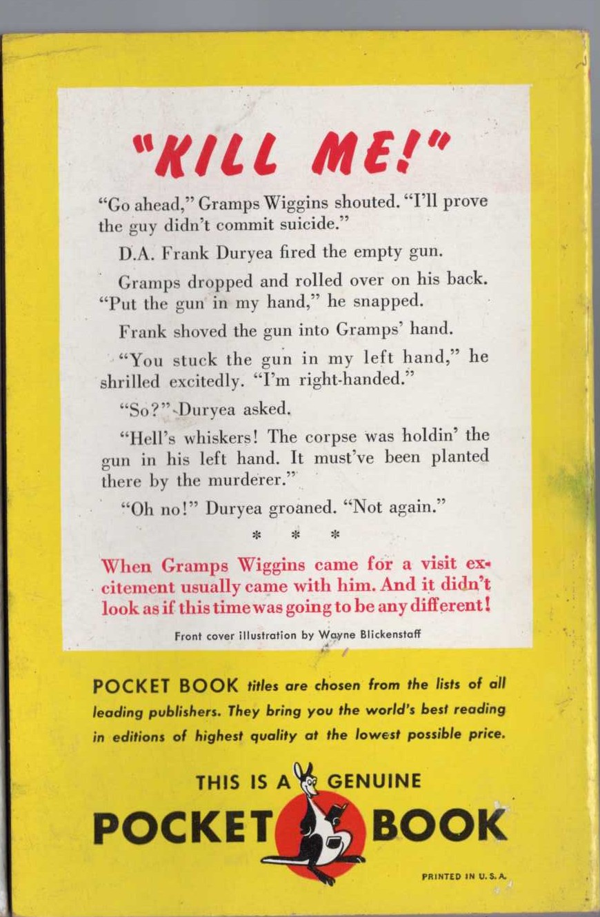 Erle Stanley Gardner  THE CASE OF THE SMOKING CHIMNEY magnified rear book cover image