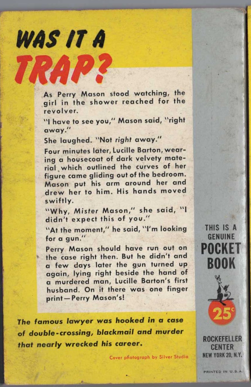 Erle Stanley Gardner  THE CASE OF THE CAUTIOUS COQUETTE magnified rear book cover image