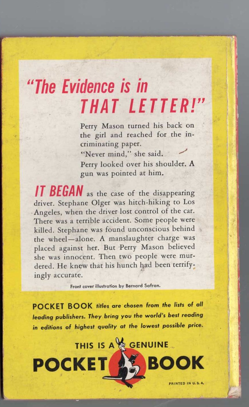 Erle Stanley Gardner  THE CASE OF THE HAUNTED HUSBAND magnified rear book cover image