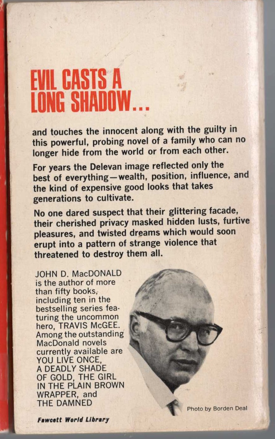 John D. MacDonald  CONTRARY PLEASURE magnified rear book cover image