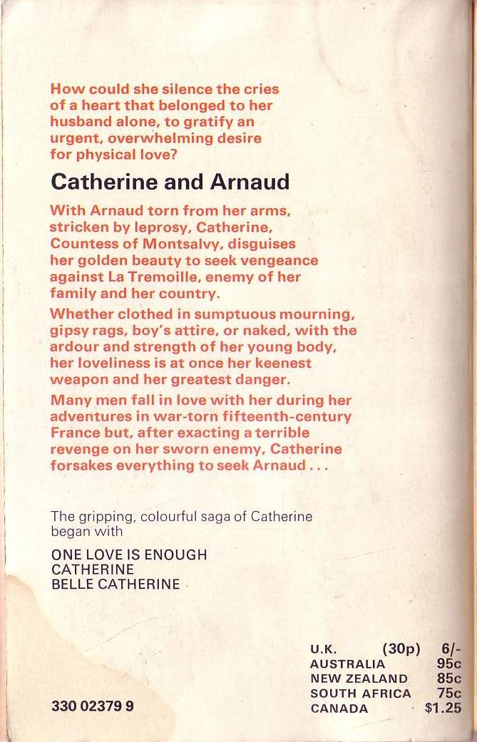 Juliette Benzoni  CATHERINE AND ARNAUD magnified rear book cover image