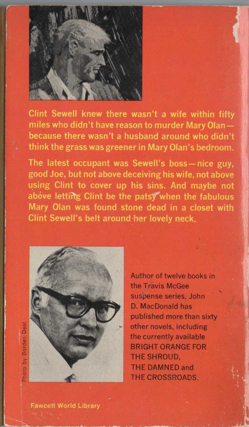 John D. MacDonald  YOU LIVE ONCE magnified rear book cover image