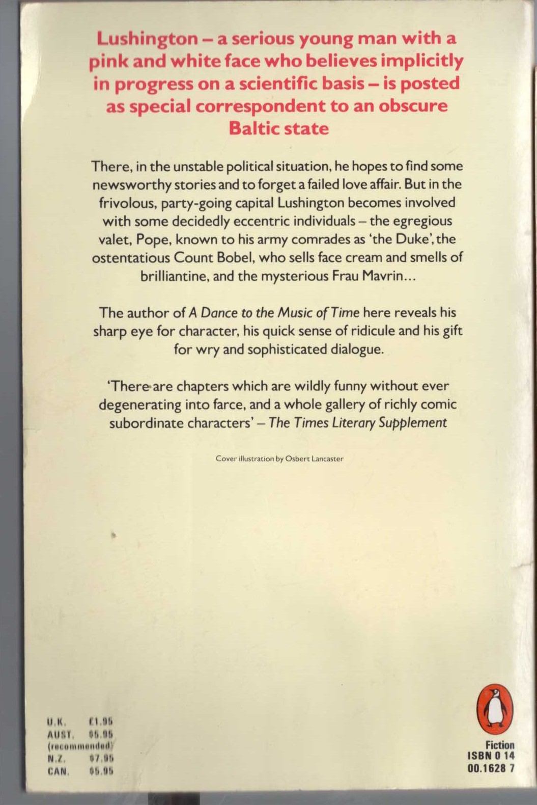 Anthony Powell  VENUSBERG magnified rear book cover image