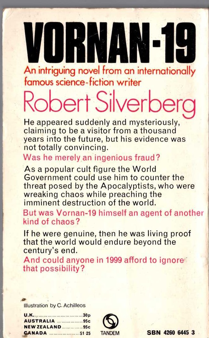 Robert Silverberg  VORNAN-19 magnified rear book cover image