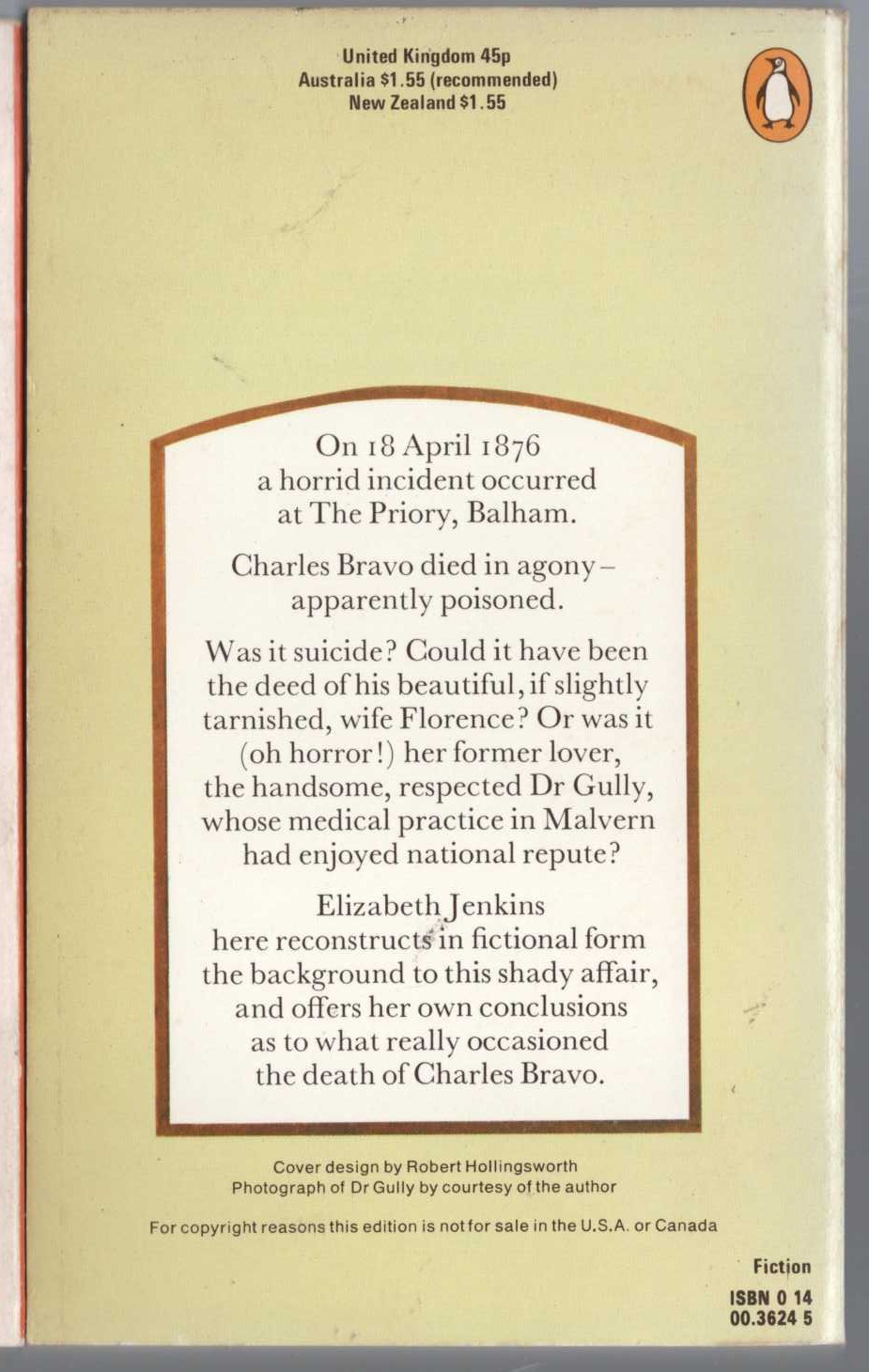 Elizabeth Jenkins  DR GULLY magnified rear book cover image