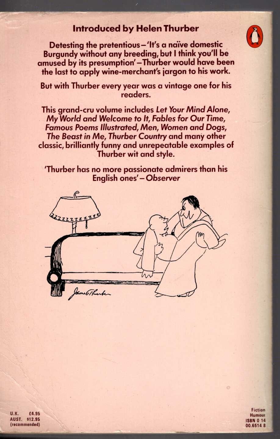 James Thurber (Illus.) VINTAGE THURBER Volume 1 magnified rear book cover image