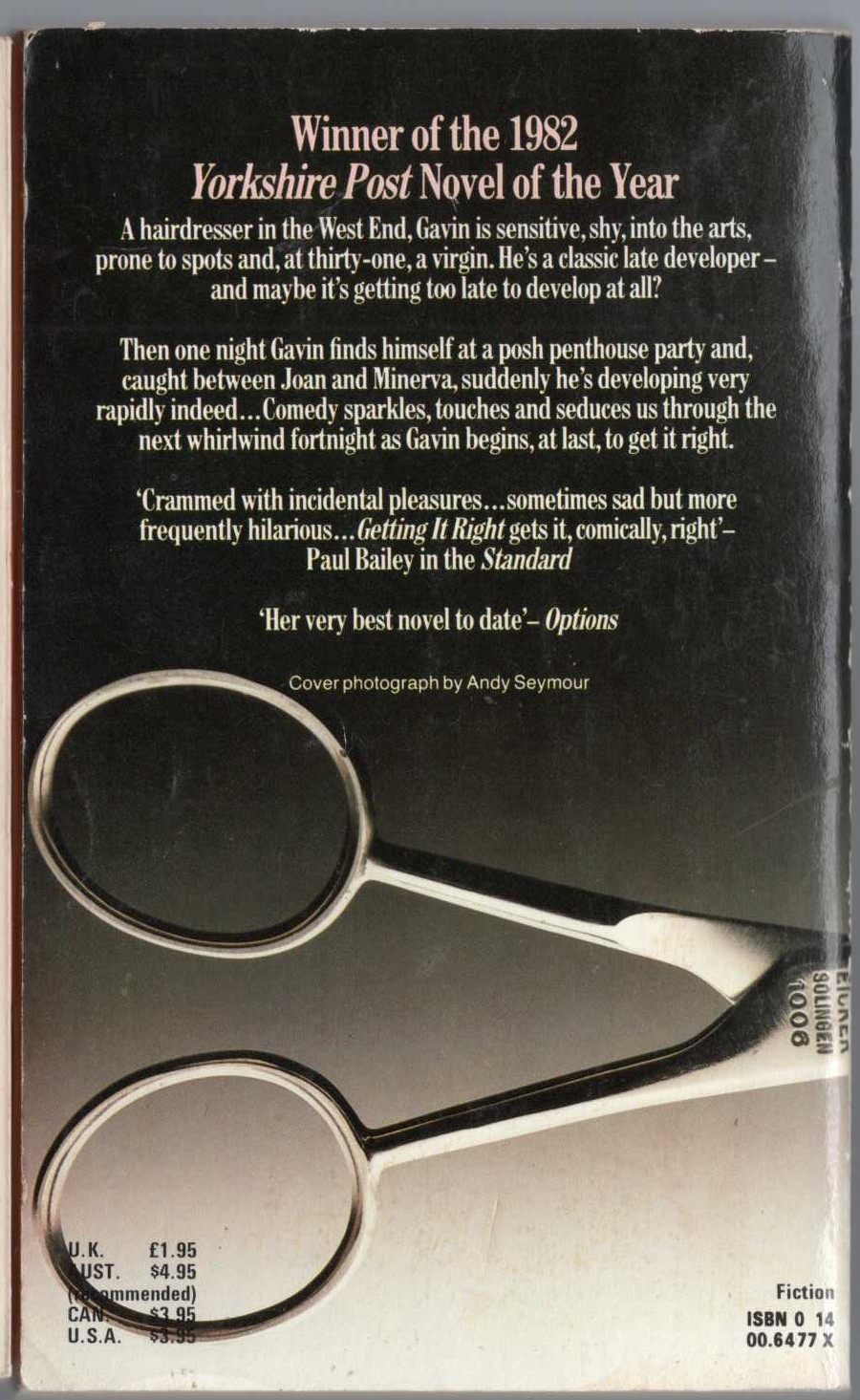 Elizabeth Jane Howard  GETTING IT RIGHT magnified rear book cover image