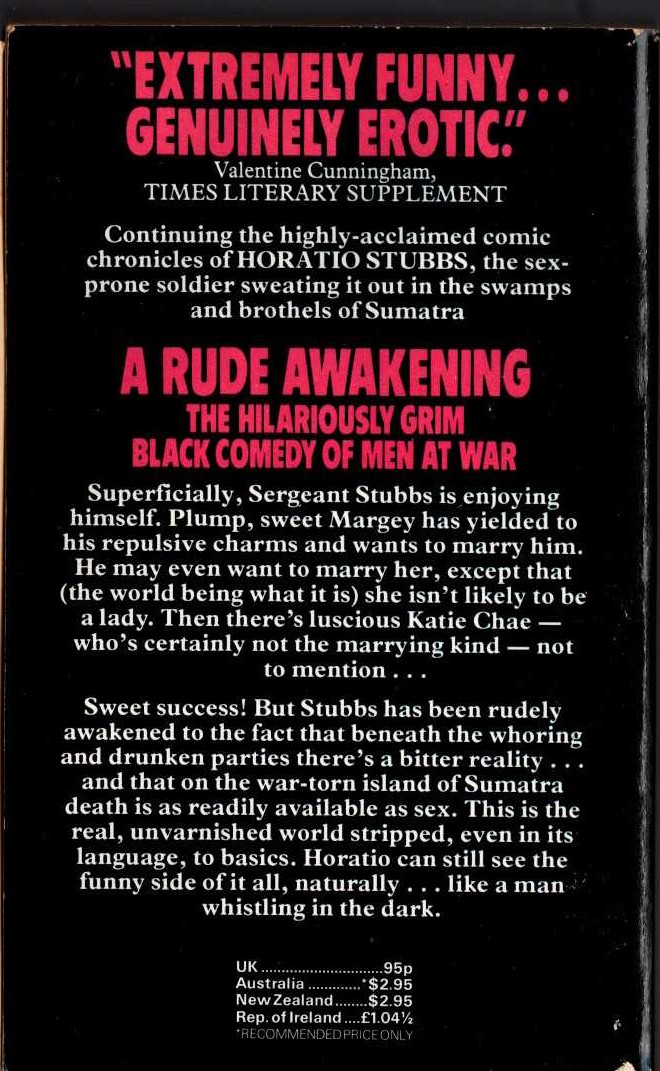 Brian Aldiss  A RUDE AWAKENING magnified rear book cover image