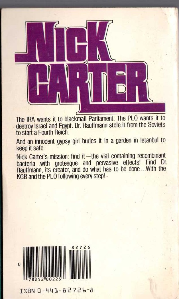 Nick Carter  TURKISH BLOODBATH magnified rear book cover image