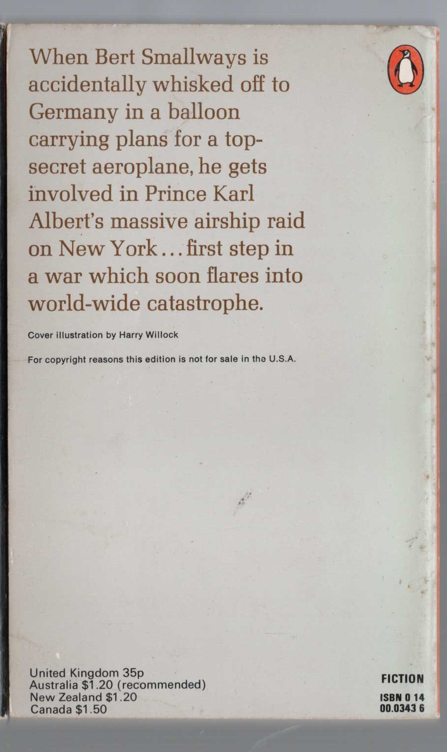 H.G. Wells  THE WAR IN THE AIR magnified rear book cover image