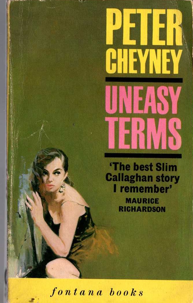Peter Cheyney  UNEASY TERMS front book cover image