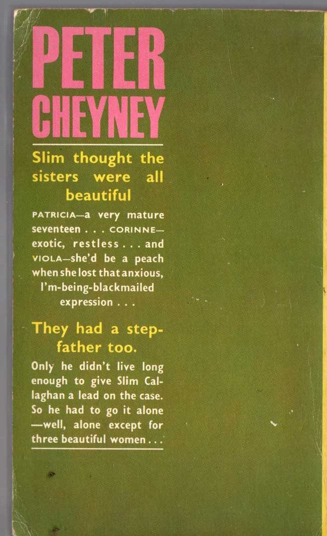 Peter Cheyney  UNEASY TERMS magnified rear book cover image