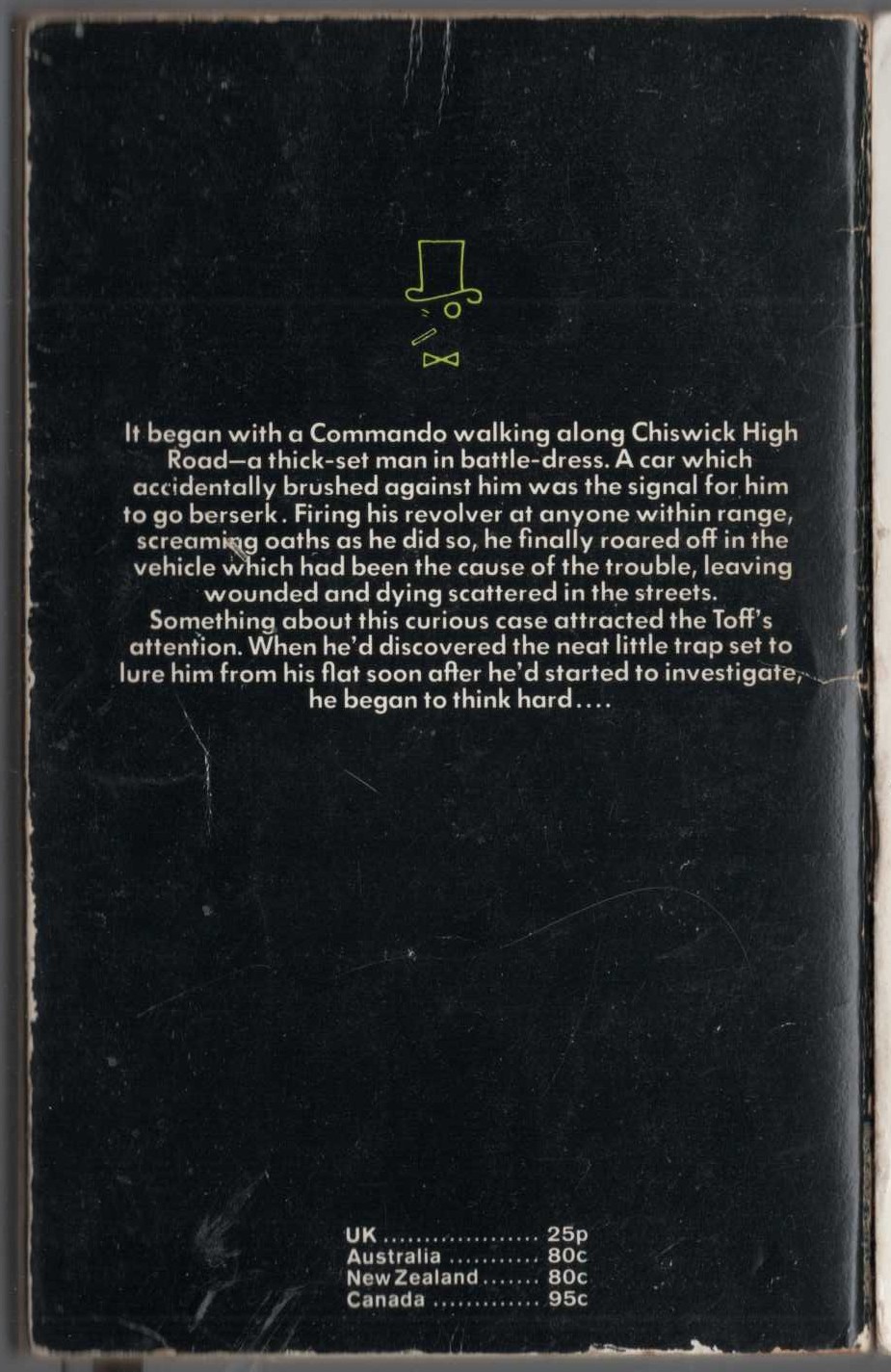 John Creasey  ACCUSE THE TOFF magnified rear book cover image