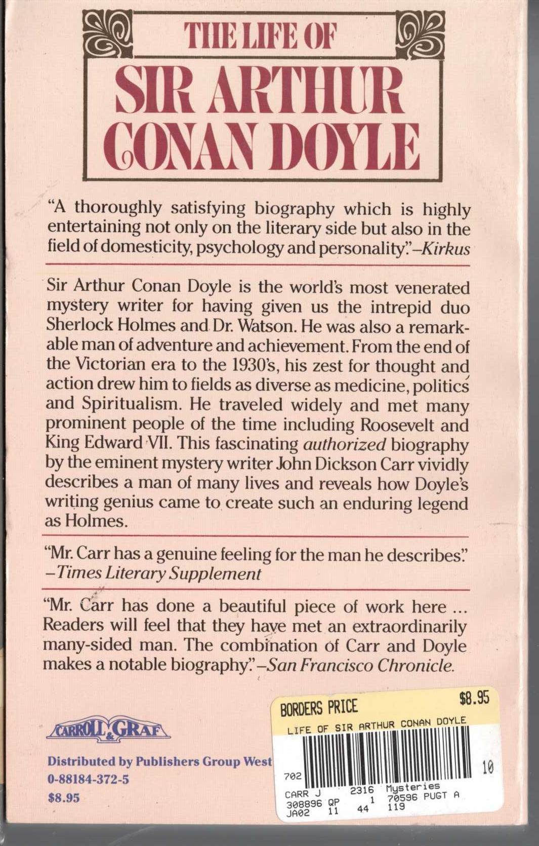 THE EXPLOITS OF SHERLOCK HOLMES magnified rear book cover image