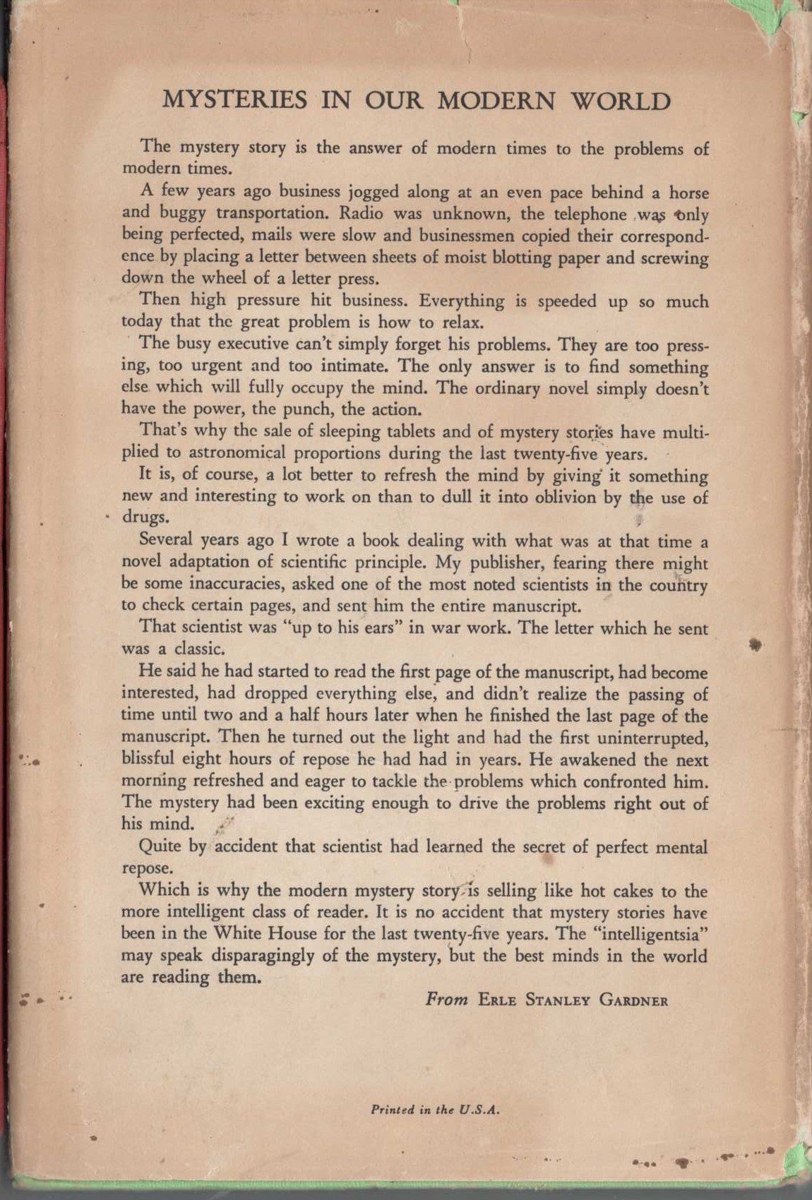 THE DEAD MAN'S KNOCK magnified rear book cover image