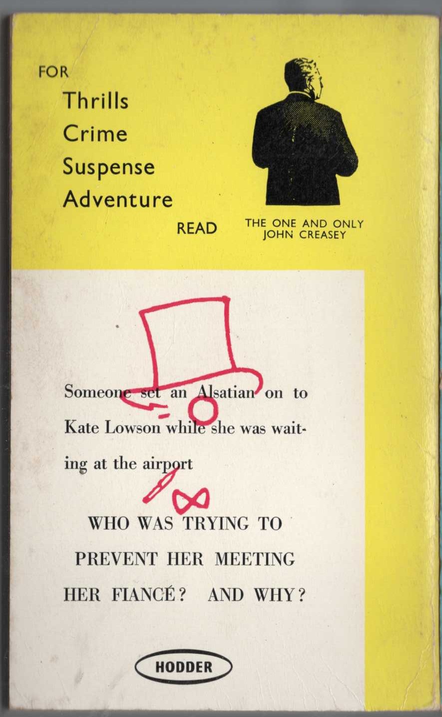 John Creasey  A ROCKET FOR THE TOFF magnified rear book cover image