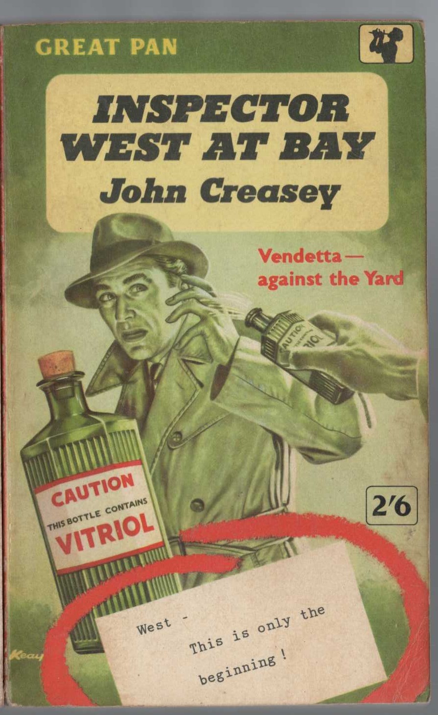 John Creasey  INSPECTOR WEST AT BAY front book cover image