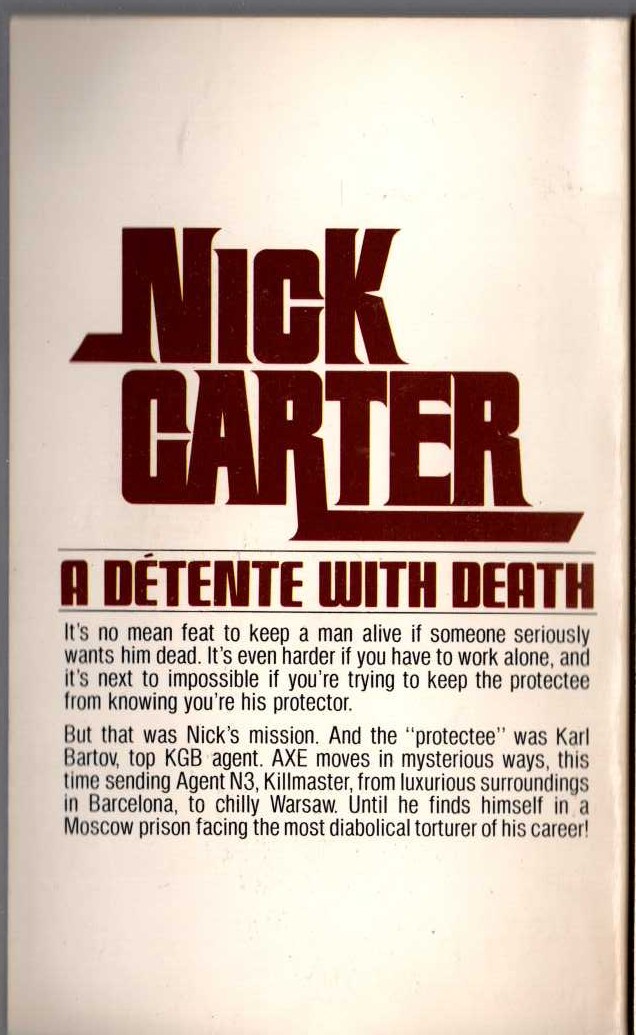 Nick Carter  TARANTULA STRIKE magnified rear book cover image