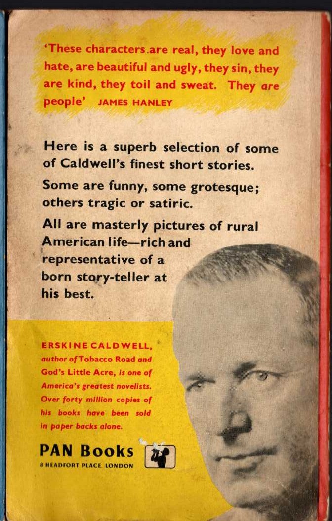 Erskine Caldwell  THE COURTING OF SUSIE BROWN magnified rear book cover image