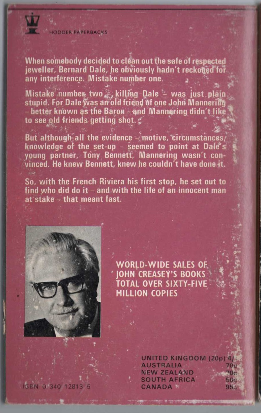 Anthony Morton  THE BARON IN FRANCE magnified rear book cover image