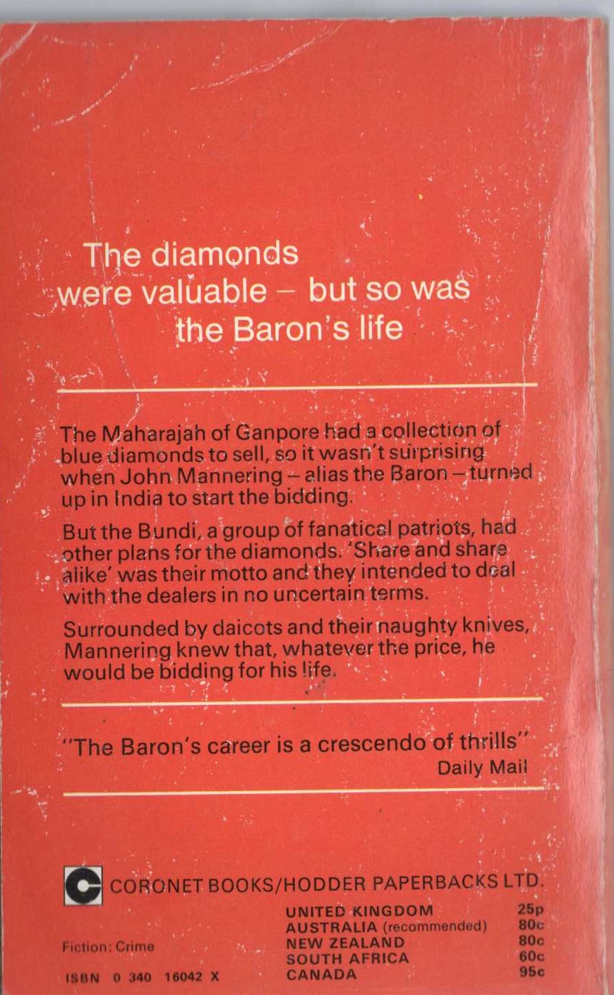 Anthony Morton  THE BARON GOES EAST magnified rear book cover image