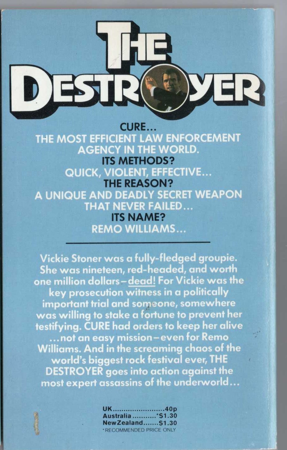 THE DESTROYER 11: ACID ROCK magnified rear book cover image