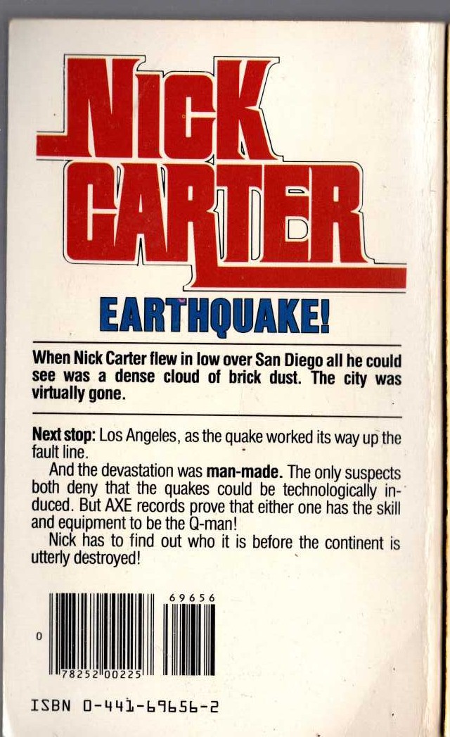 Nick Carter  THE Q-MAN magnified rear book cover image