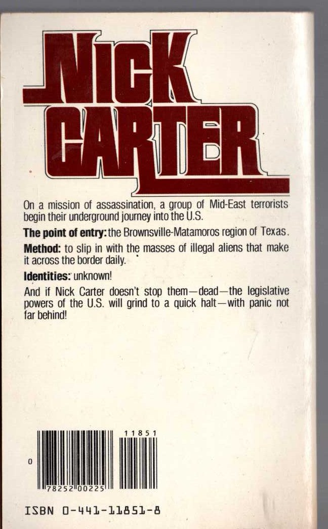 Nick Carter  THE COYOTE CONNECTION magnified rear book cover image