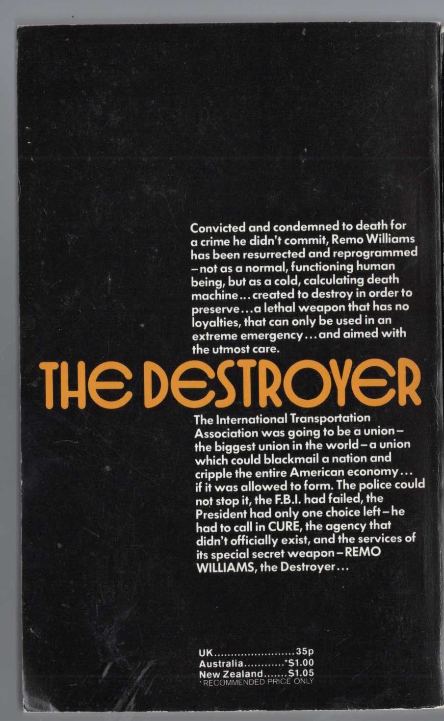 THE DESTROYER: UNION BUST magnified rear book cover image