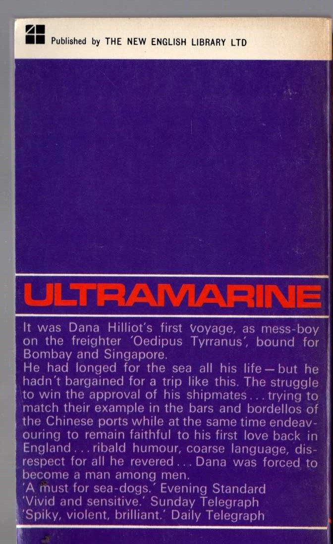 Malcolm Lowry  ULTRAMARINE magnified rear book cover image