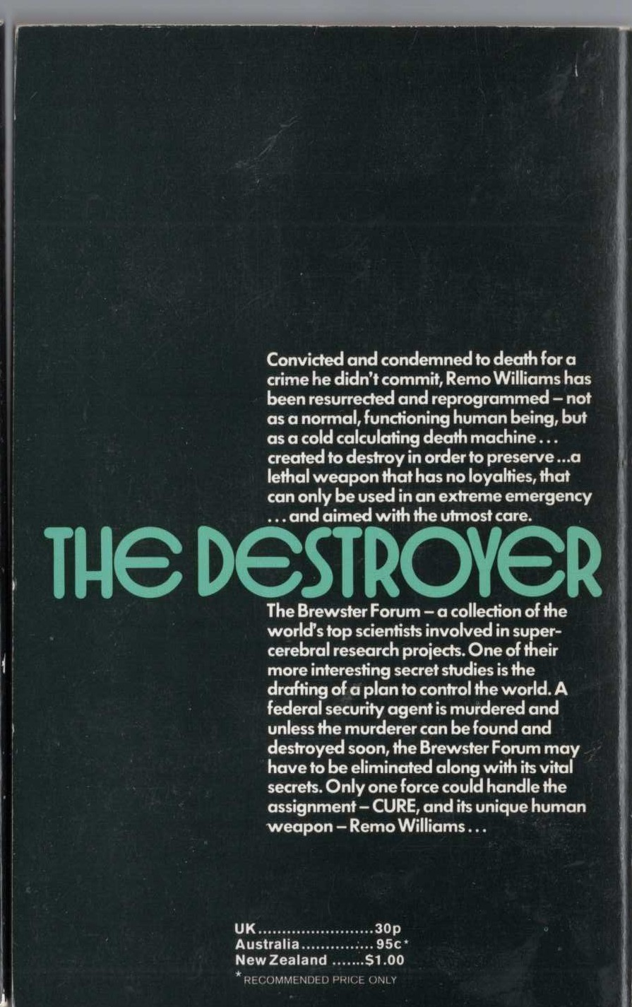 THE DESTROYER: DEATH CHECK magnified rear book cover image